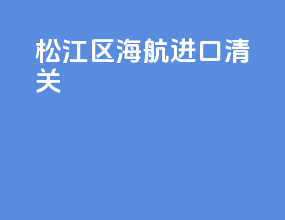 松江区海航进口清关
