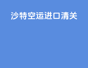 沙特空运进口清关