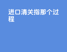 进口清关指那个过程