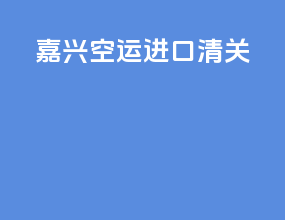 嘉兴空运进口清关