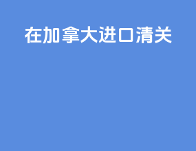 在加拿大进口清关