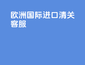 欧洲国际进口清关客服