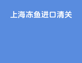上海冻鱼进口清关