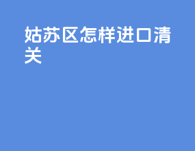 姑苏区怎样进口清关