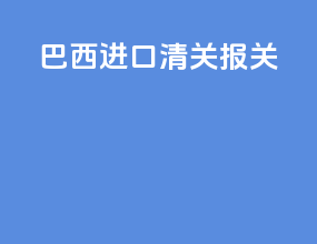 巴西进口清关报关