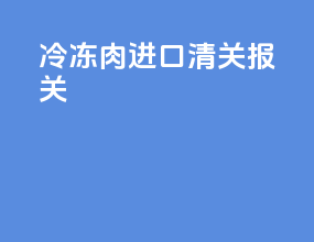 冷冻肉进口清关报关