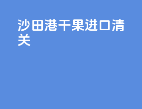 沙田港干果进口清关