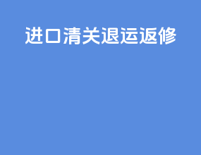 进口清关退运返修