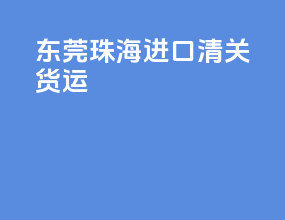 东莞珠海进口清关货运