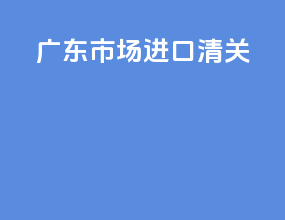广东市场进口清关