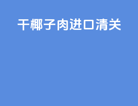 干椰子肉进口清关