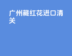 广州藏红花进口清关
