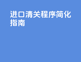 进口清关程序简化指南