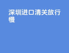 深圳进口清关放行慢