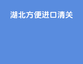 湖北方便进口清关