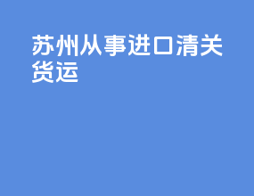 苏州从事进口清关货运