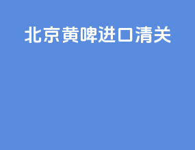 北京黄啤进口清关