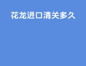花龙进口清关多久