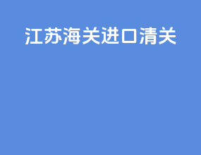 江苏海关进口清关