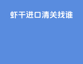 虾干进口清关找谁
