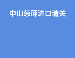 中山葱酥进口清关