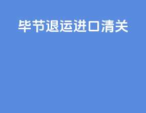 毕节退运进口清关