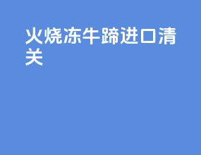 火烧冻牛蹄进口清关