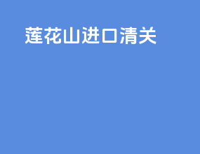 莲花山进口清关
