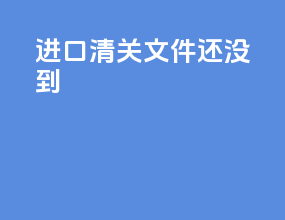 进口清关文件还没到