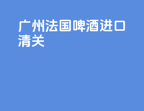广州法国啤酒进口清关