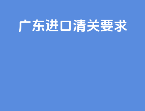 广东进口清关要求