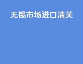 无锡市场进口清关