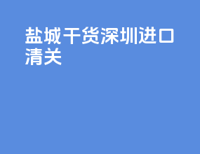 盐城干货深圳进口清关
