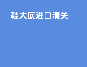 鞋大底进口清关