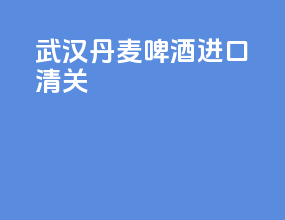 武汉丹麦啤酒进口清关
