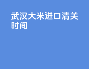 武汉大米进口清关时间