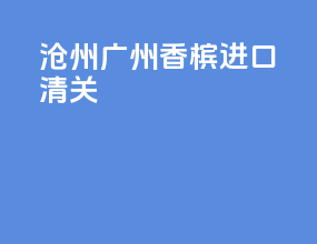 沧州广州香槟进口清关