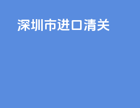 深圳市进口清关