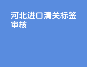 河北进口清关标签审核