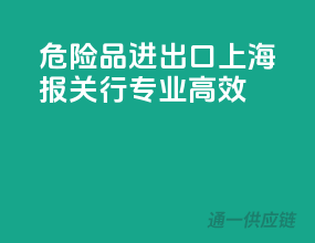 危险品进出口，上海报关行专业高效