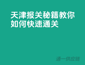 天津报关秘籍，教你如何快速通关