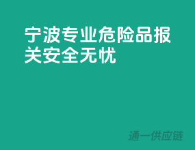 宁波专业危险品报关，安全无忧