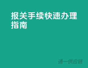 报关手续快速办理指南