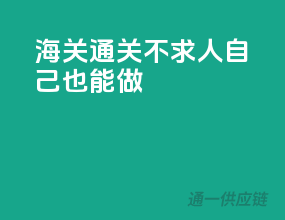 海关通关不求人，自己也能做