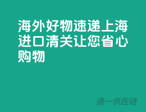 海外好物速递！上海进口清关，让您省心购物！